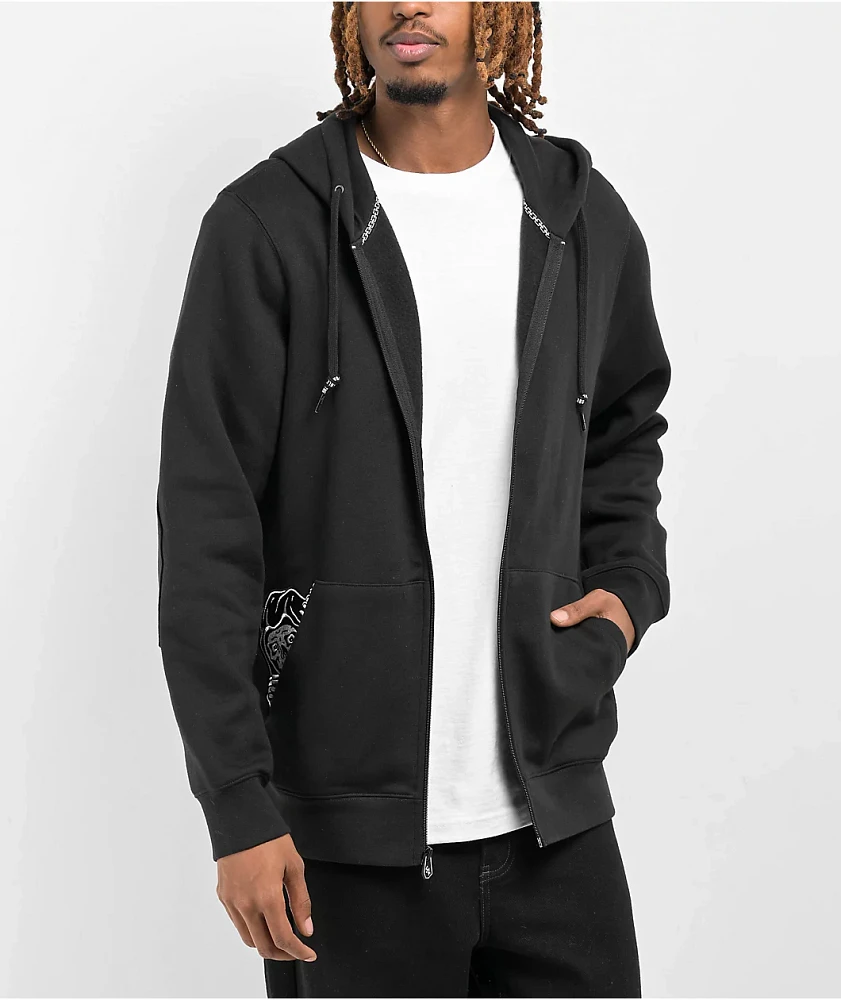 Lurking Class by Sketchy Tank Corner Black Zip Hoodie