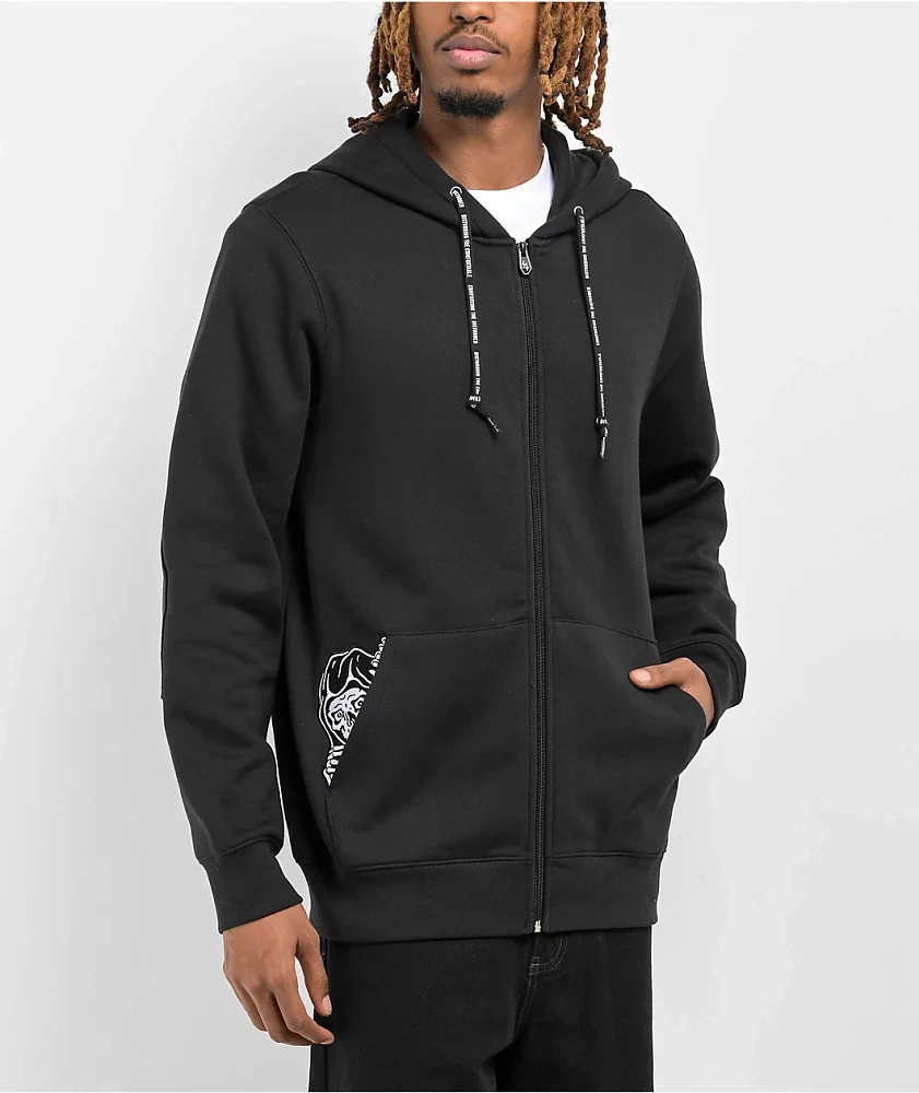 Lurking Class by Sketchy Tank Corner Black Zip Hoodie