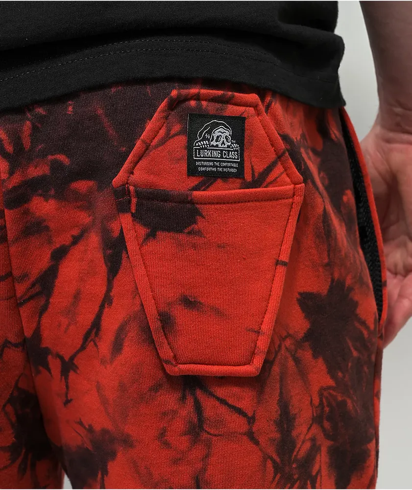 Lurking Class by Sketchy Tank Corner Red Tie Dye Sweat Shorts