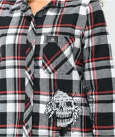 Lurking Class by Sketchy Tank Cracked Grey, Black & Red Flannel