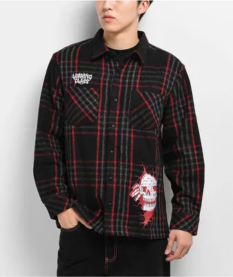 Lurking Class by Sketchy Tank Cracked Red Flannel Shirt