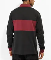 Lurking Class by Sketchy Tank Crossed Black & Burgundy Rugby Shirt