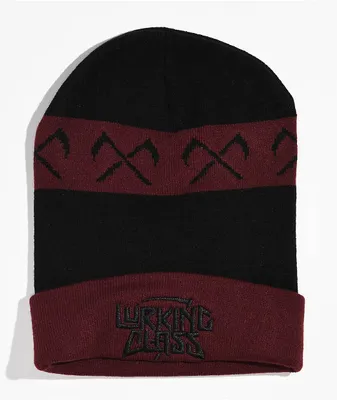 Lurking Class by Sketchy Tank Crossed Black & Red Beanie