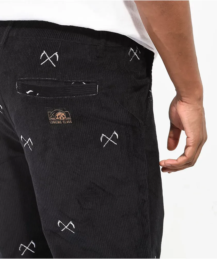 Lurking Class by Sketchy Tank Crossed Black Corduroy Pants