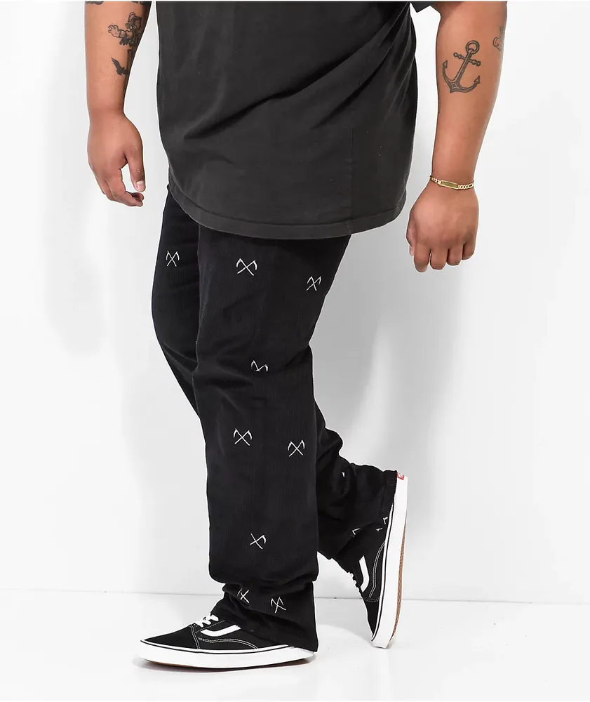 Lurking Class by Sketchy Tank Crossed Black Corduroy Pants