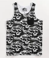Lurking Class by Sketchy Tank Death Wave Black & White Tank Top