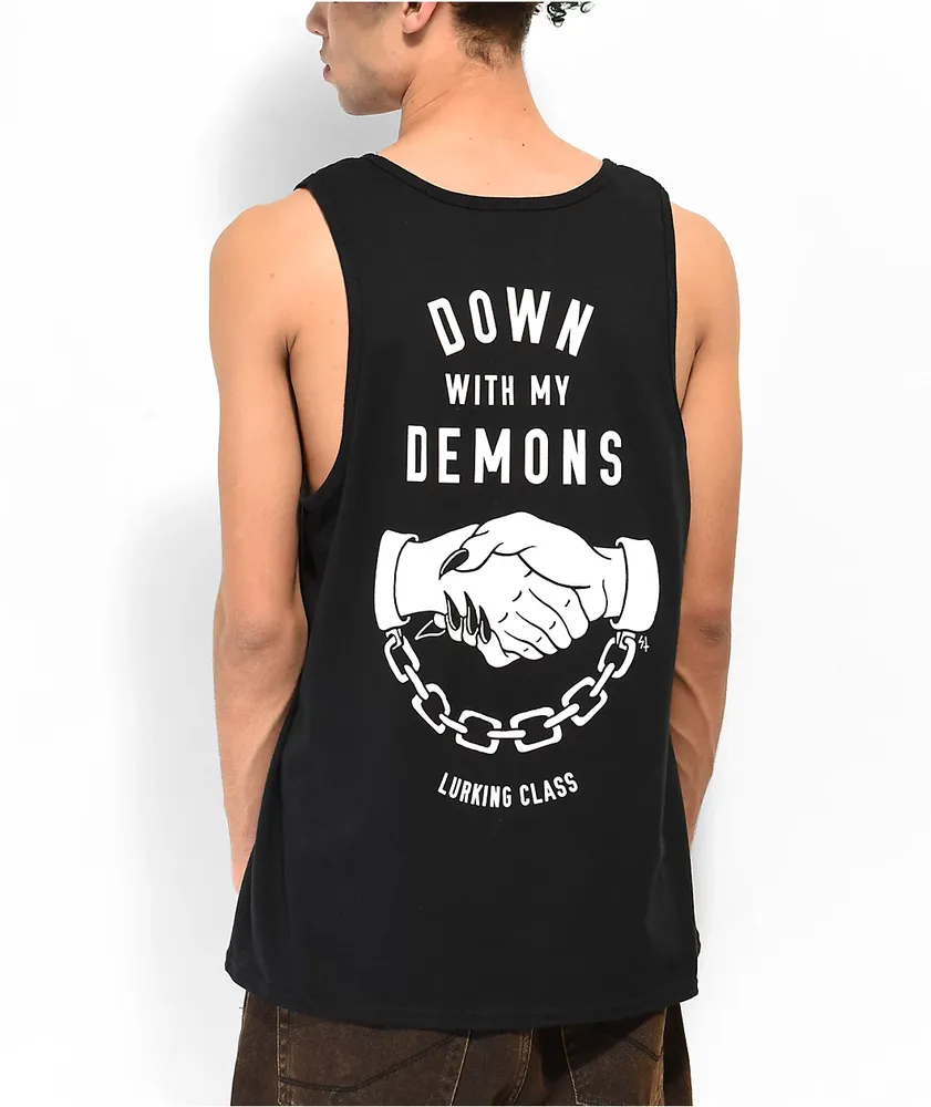 Lurking Class by Sketchy Tank Demons Black Tank Top