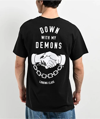 Lurking Class by Sketchy Tank Down With My Demons Black T-Shirt
