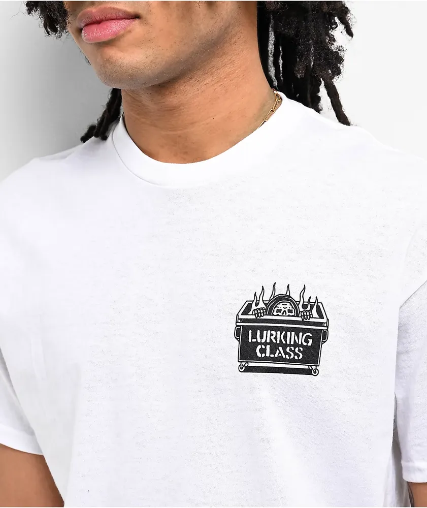 Lurking Class by Sketchy Tank Dumpster Fire White T-Shirt