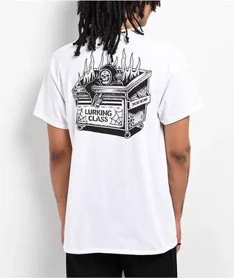 Lurking Class by Sketchy Tank Dumpster Fire White T-Shirt