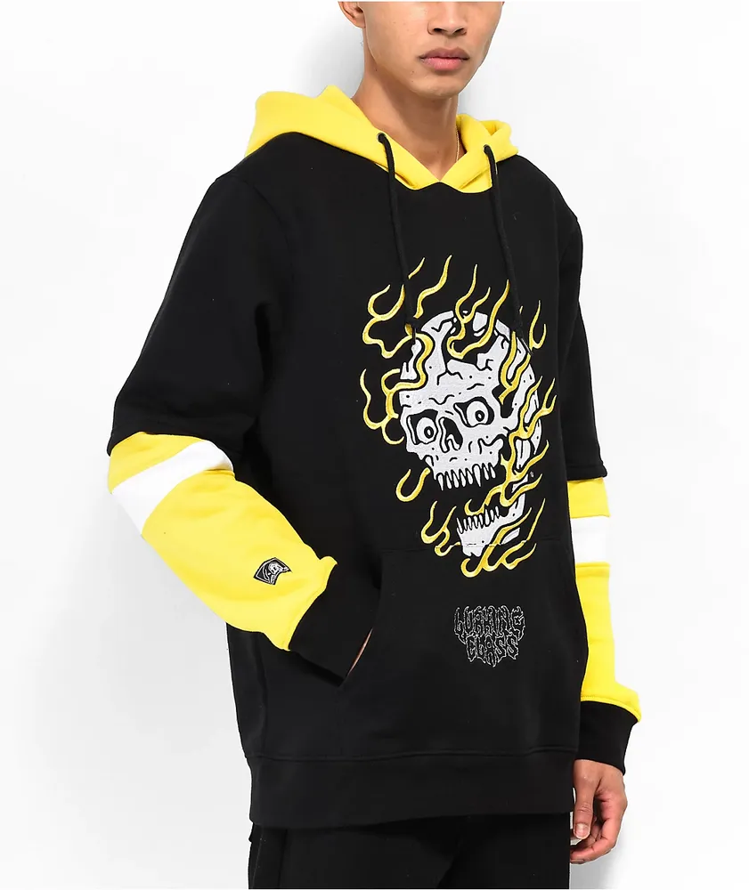 Lurking Class by Sketchy Tank Fire Black & Yellow Hoodie