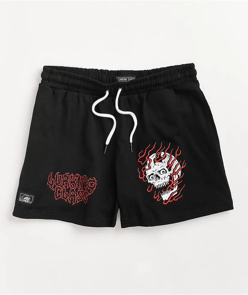 Lurking Class by Sketchy Tank Flame Black Sweat Shorts