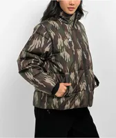 Lurking Class by Sketchy Tank Flame Thorn Camo Puffer Jacket
