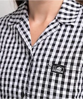 Lurking Class by Sketchy Tank Gingham Thorn Black & White Flannel Crop Shirt