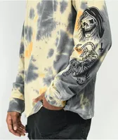 Lurking Class by Sketchy Tank Greed Flash Blue & Tan Tie Dye Long Sleeve T-Shirt