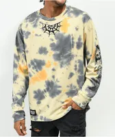 Lurking Class by Sketchy Tank Greed Flash Blue & Tan Tie Dye Long Sleeve T-Shirt