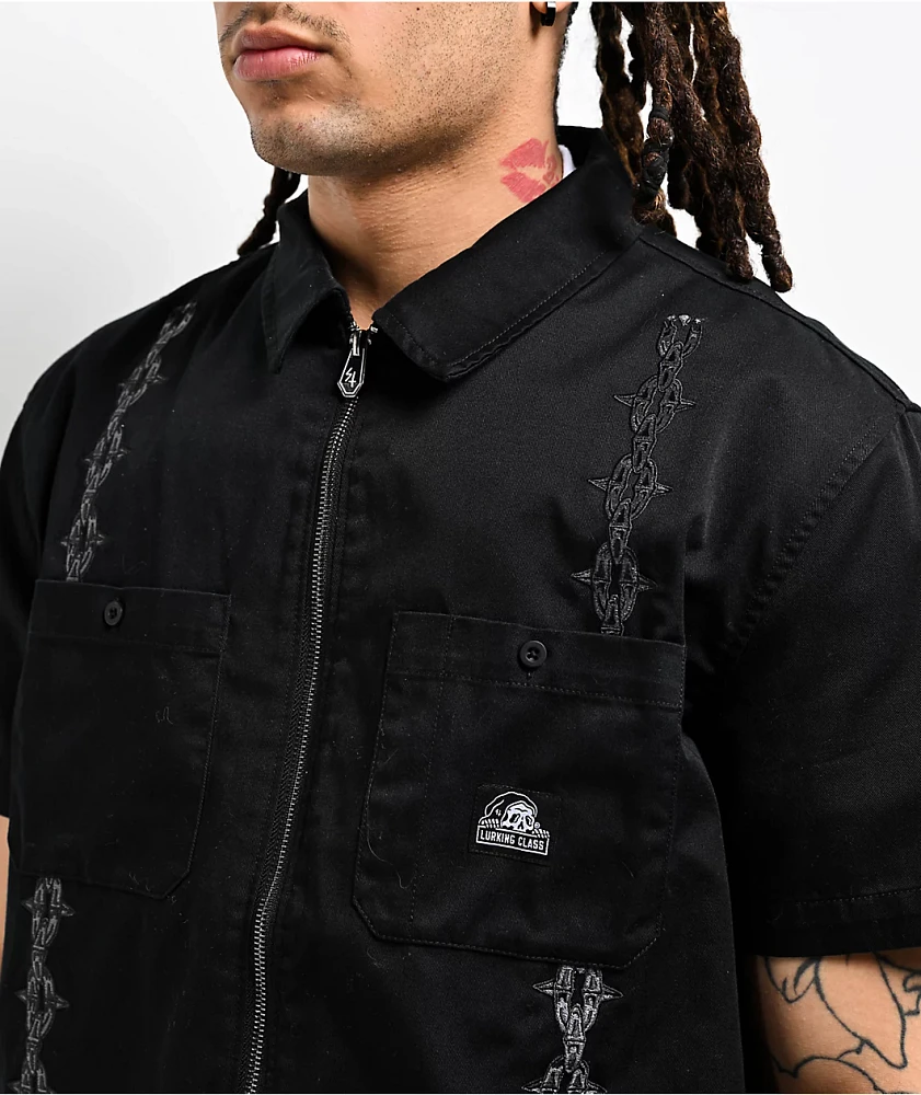 Lurking Class by Sketchy Tank Hotbox Chains Black Zip Work Shirt