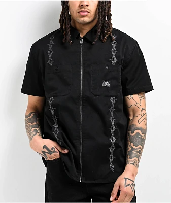 Lurking Class by Sketchy Tank Hotbox Chains Black Zip Work Shirt