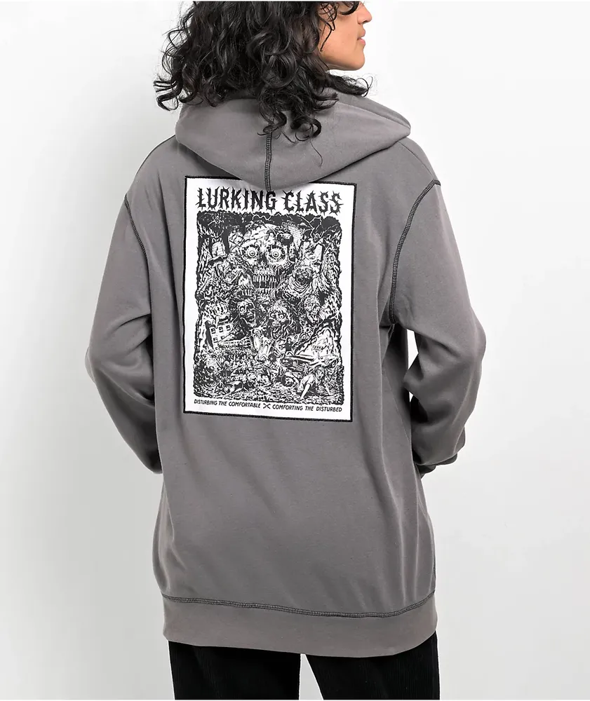 Lurking Class by Sketchy Tank Infestation Grey Zip Hoodie