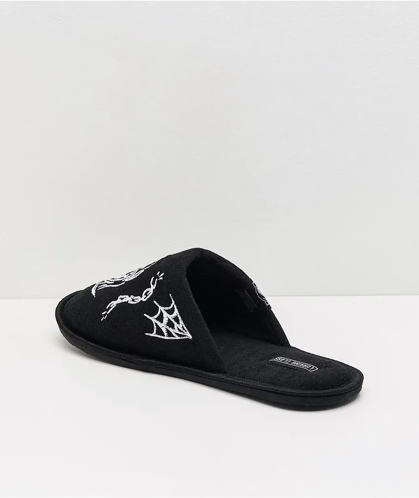 Lurking Class by Sketchy Tank Logo Black Slippers