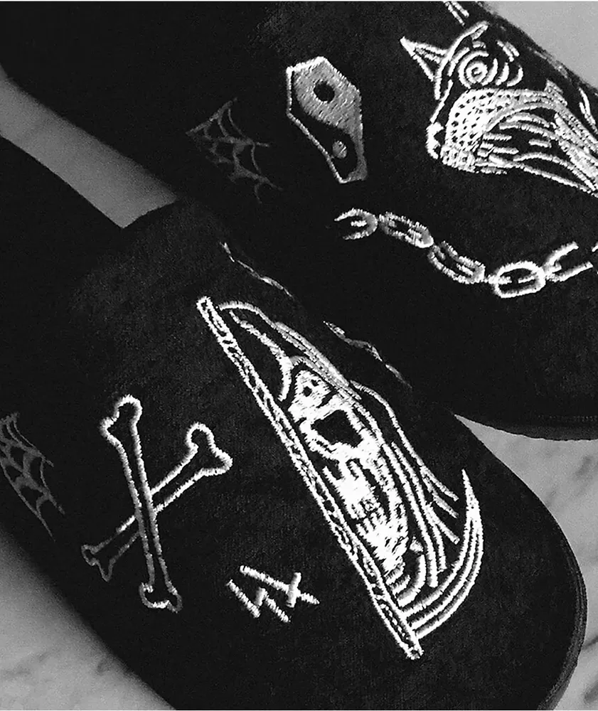 Lurking Class by Sketchy Tank Logo Black Slippers