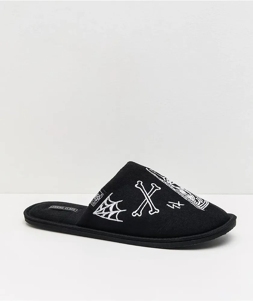 Lurking Class by Sketchy Tank Logo Black Slippers