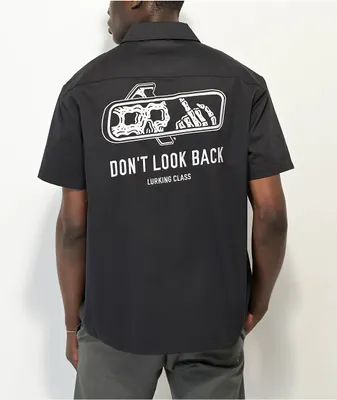 Lurking Class by Sketchy Tank Look Back Black Zip Work Shirt