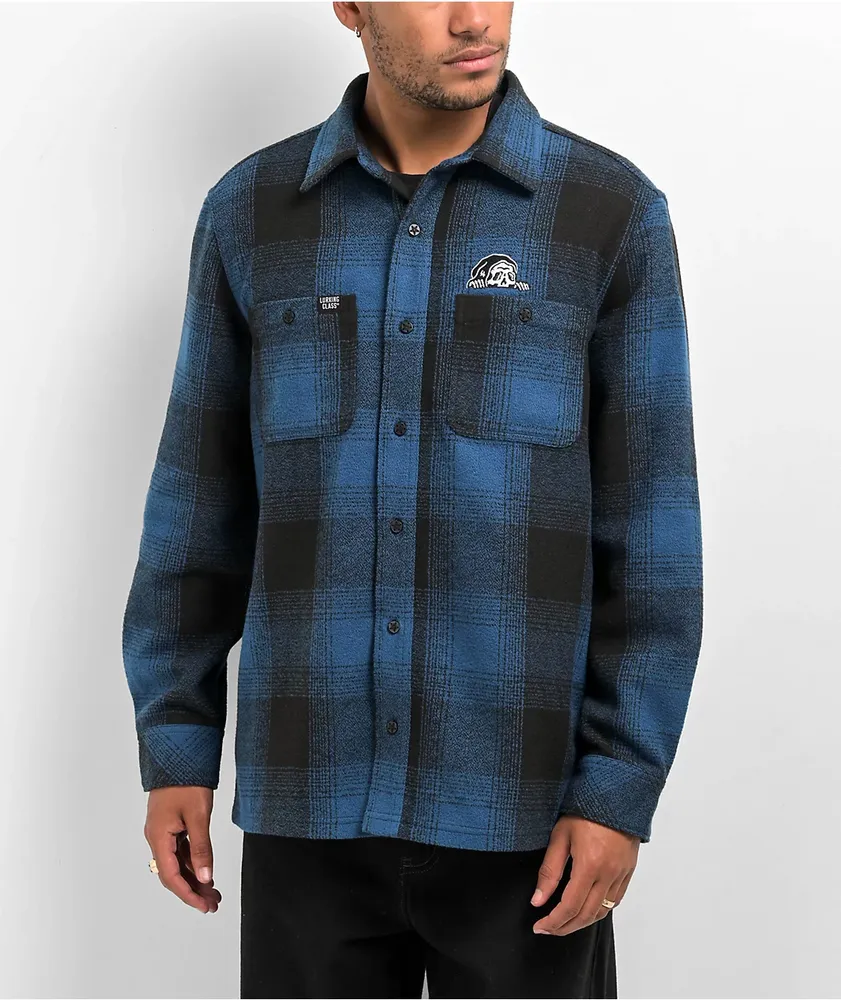 Lurking Class by Sketchy Tank Lurker Black & Blue Flannel Shirt
