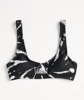 Lurking Class by Sketchy Tank Lurker Black & White Tie Dye Bikini Top