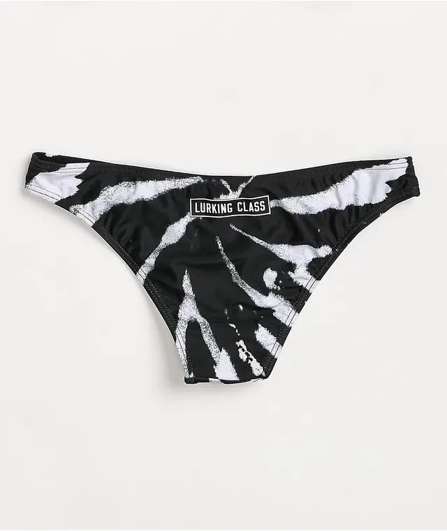 Lurking Class by Sketchy Tank Lurker Black & White Tie Dye Cheeky Bikini  Bottom