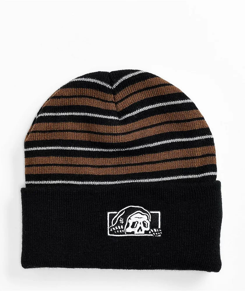 Lurking Class by Sketchy Tank Lurker Burnouts Brown & Black Beanie