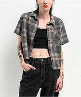 Lurking Class by Sketchy Tank Lurker Grey Flannel Crop Shirt