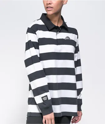 Lurking Class by Sketchy Tank Lurker Stripe Black & White Rugby Shirt