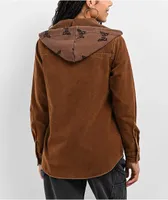 Lurking Class by Sketchy Tank Mariposa Brown Hooded Flannel Shirt