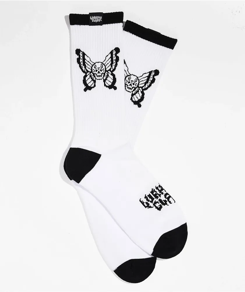 Lurking Class by Sketchy Tank Mariposa White Crew Socks