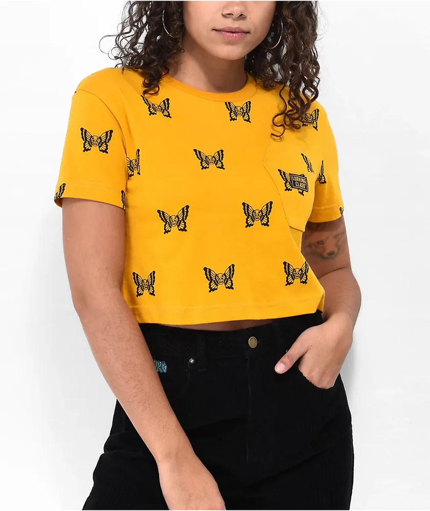 Odd Future Flower Yellow Crop T-Shirt