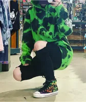 Lurking Class by Sketchy Tank Matrix Green Tie Dye Hoodie