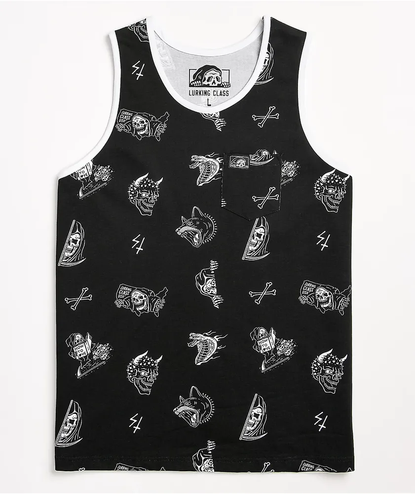 Lurking Class by Sketchy Tank Mixed Black Tank Top