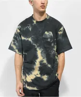 Lurking Class by Sketchy Tank Mixed Flash Black Bleach Dye Pocket T-Shirt