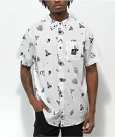 Lurking Class by Sketchy Tank Mixed White Short Sleeve Button Up Shirt