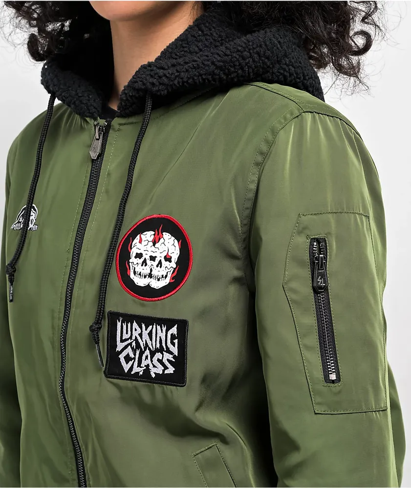 Lurking Class by Sketchy Tank No Masters Olive Green Bomber Jacket