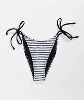 Lurking Class by Sketchy Tank Peeking Black & White Stripe High Leg Bikini Bottom