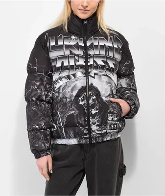 Lurking Class by Sketchy Tank Printed Black Puffer Jacket