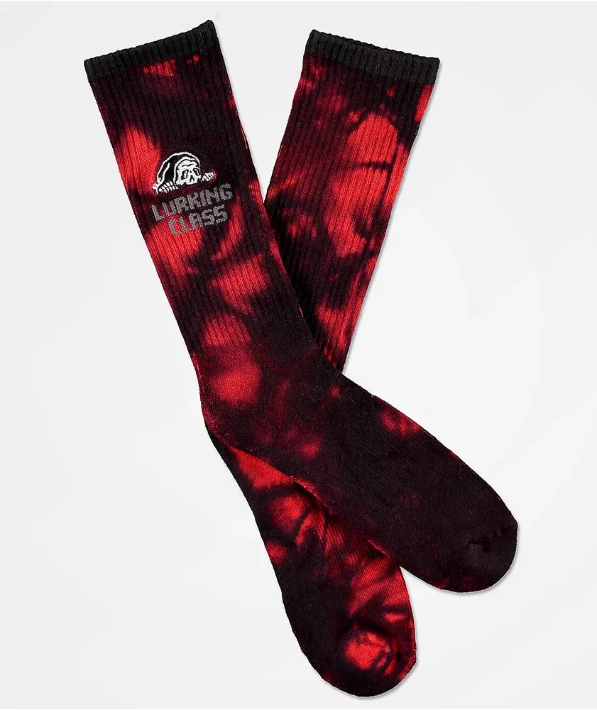 Lurking Class by Sketchy Tank Red Tie Dye Crew Socks