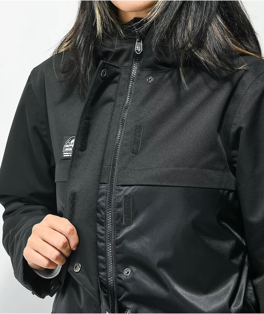 Lurking Class by Sketchy Tank Shacket Black 10K Sherpa Snowboard Jacket