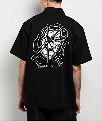 Lurking Class by Sketchy Tank Shatter Black Quarter Zip Work Shirt