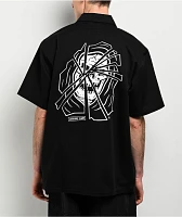 Lurking Class by Sketchy Tank Shatter Black Quarter Zip Work Shirt