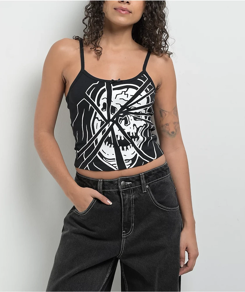 Lurking Class by Sketchy Tank Shattered Black Crop Tank Top