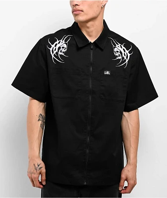 Lurking Class by Sketchy Tank Sin Black Zip Work Shirt