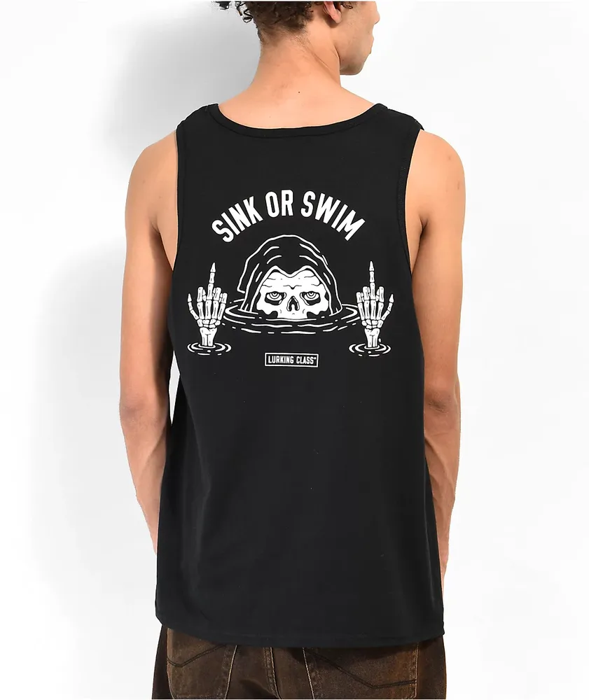 Lurking Class by Sketchy Tank Sink Or Swim Black Tank Top